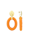 Lott Oorbellen Oval with Bead Threated L - Lion Orange