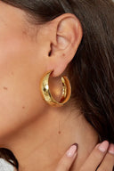 Stainless Steel Gold Earrings Structure Hoops