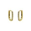 Karma Oorbellen Plain Hinged Hoops Round Zirconia Square