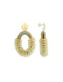 Lott Earrings Combi Oval M - Ivory