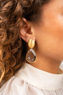 Lott Earrings Framed Drop L - Frosty Grey