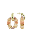 Lott Earrings Combi Oval Deluxe M - Coral Mix