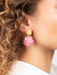 Lott Oorbellen Sequin Flower Globe S Fondant Pink