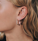 Anna + Nina Single Rose Heart Beat Ring Oorbel