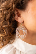 Lott Earrings Open Oval Double L - Champagne