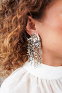 Lott Earrings Sequin Flower Rain - Silver