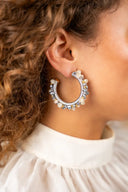 Lott Earrings Urchin Creole Irregular Stones M - Metallic Taupe/Nude