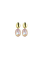 Lott Earrings Oval Strass Pendant M - Peach Powder