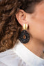 Lott Oorbellen Drop Crystal Double - Black