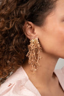 Lott Earrings Flower String L - Dark Nude