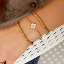 Stainless Steel Gouden Armband Shell Clover