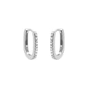 Karma Oorbellen Plain Hinged Hoops Round Zirconia Square