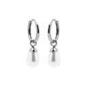 Karma Earrings Hinged Hoops Hanging Gem