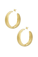Stainless Steel Gouden Oorbellen Bubbly Hoops
