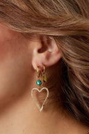 Stainless Steel Gouden Oorbellen Rectangle Purple