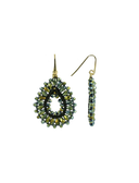 Lott Earrings Drop Crystal Small - Metallic Green