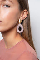 Lott Earrings Drop L - Crystal Pink