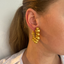 Lott Earrings Creole Threated Irregular Balls S Gold