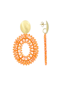 Lott Oorbellen Open Oval Double L - Lion Orange