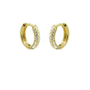 Karma Earrings Plain Hinged Hoops Round Zirconia