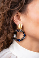Lott Earrings Irregular Element - Dark Blue