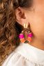 Lott Oorbellen Combi Oval Deluxe M - Oak Brown/Fuchsia/Orange