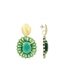 Lott Oorbellen Oval Beads With Stone S - Emerald