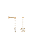 Anna + Nina Single Antique Soul Stud Chain Oorbel