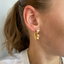 Pure by Nat Earrings Hoops Stones and Pearls Green