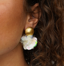 Lott Earrings Sequin Globe M Holo Light Pearl