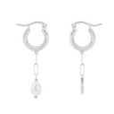 Anna + Nina Dangling Treasure Hoop Oorbellen Zilver