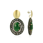 Lott Earrings Filled Oval 2 Rings with Stone L Green