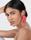 Olivia Dar Oorbellen Camelia Fuchsia