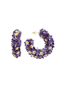Lott Earrings Sequin Flower Creole M - Purple/Gold