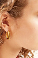 Stainless Steel Gouden Oorbellen Square Big