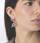 Anna + Nina Single Stars Aligne Hoop Oorbel