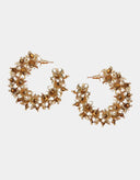 Olivia Dar Earrings Flower Hoops Small Gold