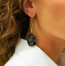 Lott Oorbellen Drop L Black Quartz