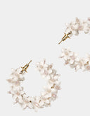 Olivia Dar Earrings Flower Hoops Small White