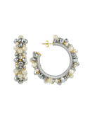 Lott Earrings Urchin Creole Irregular Stones M - Metallic Taupe/Nude