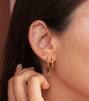 MIAB Oorbellen - Overlined Click Zilver