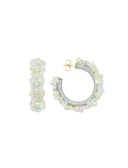 Lott Earrings Urchin Creole Irregular Stones M - Crystal Silver