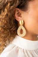 Lott Earrings Drop L - Ice Gold