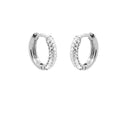 Karma Earrings Plain Hinged Hoops Round Zirconia