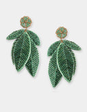 Olivia Dar Earrings Leaf Green
