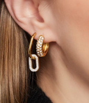 Stainless Steel Gouden Oorbellen Glitter Hoops