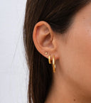 MIAB Oorbellen - Large Lined Click Zilver