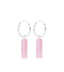 MIAB Oorbellen - Rounds tube pink zilver