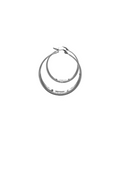 Stainless Steel Earrings Bold Hoops Silver 5 cm