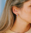 Anna + Nina Single Aqua Ring Oorbel